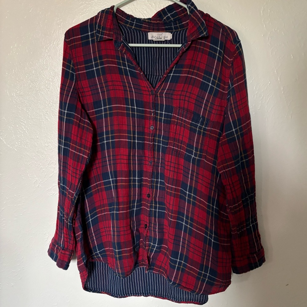 H&M Blue & Red Plaid Shirt Women’s Size 16
